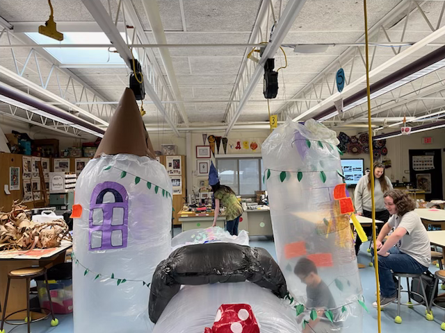 Air blown art installation castle created by art students