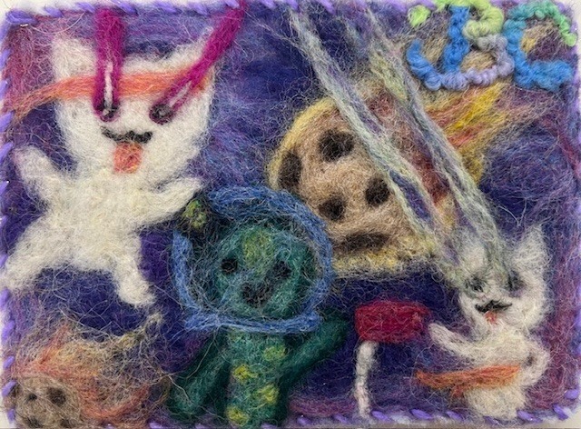 Bailey's laser cat eyes felting.