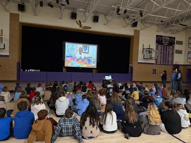 Pentwater elementary students and staff enjoyed a special video made by author/illustrator, James Edward Burks.