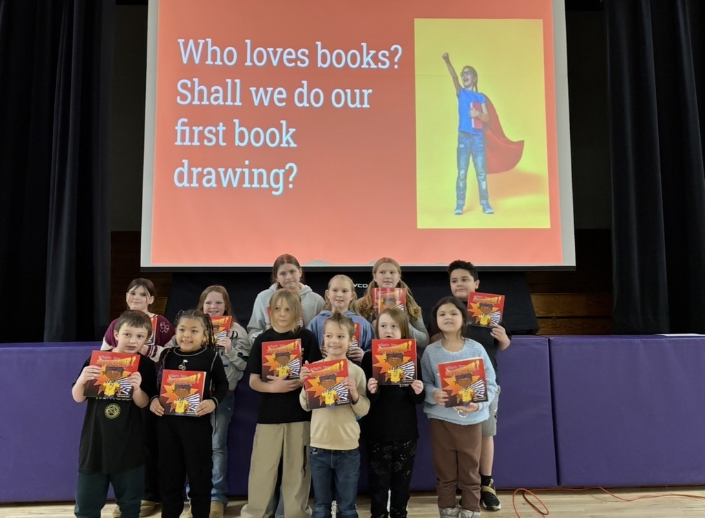 Several Pentwater Elementary students received  books when their reading tickets were drawn at the assembly today.