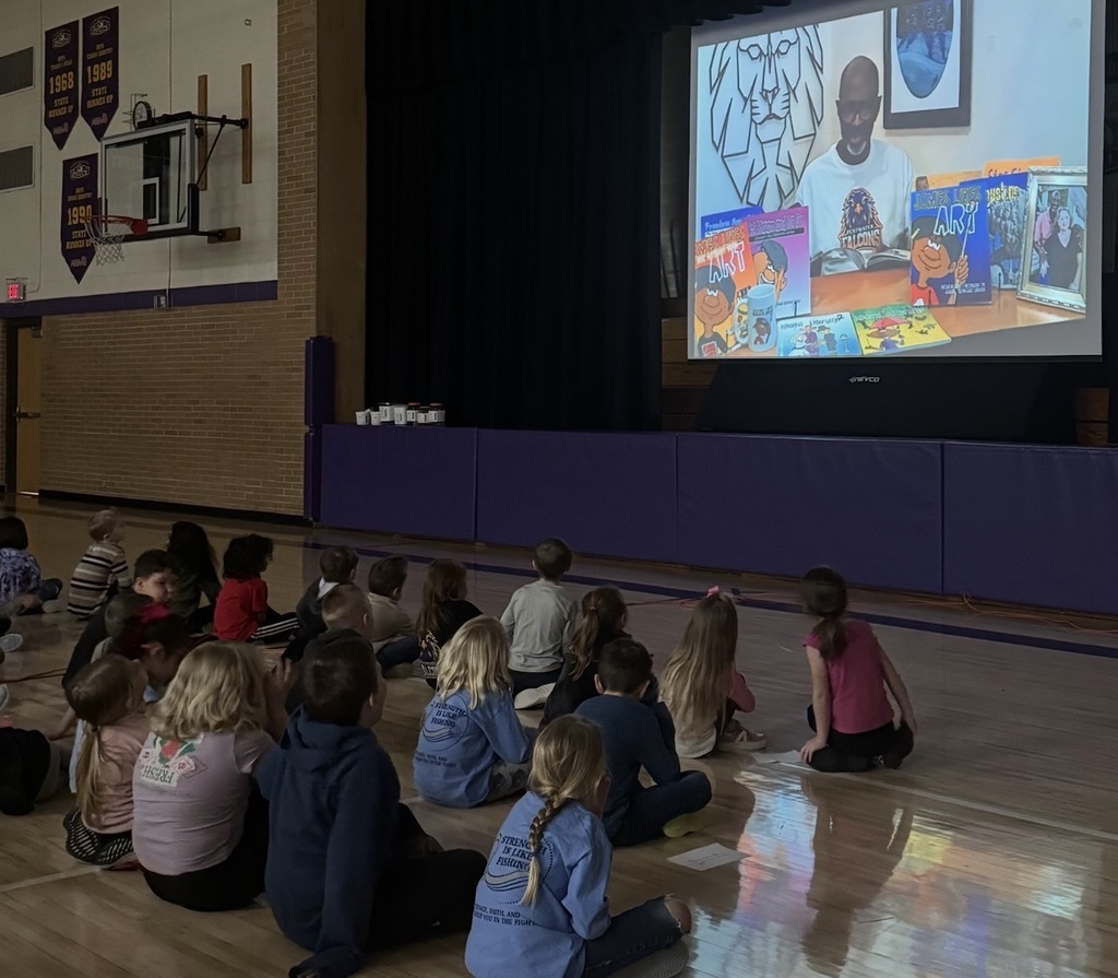 Pentwater elementary students enjoyed watching a video made especially for them, by author/illustrator, James Edward Burks.
