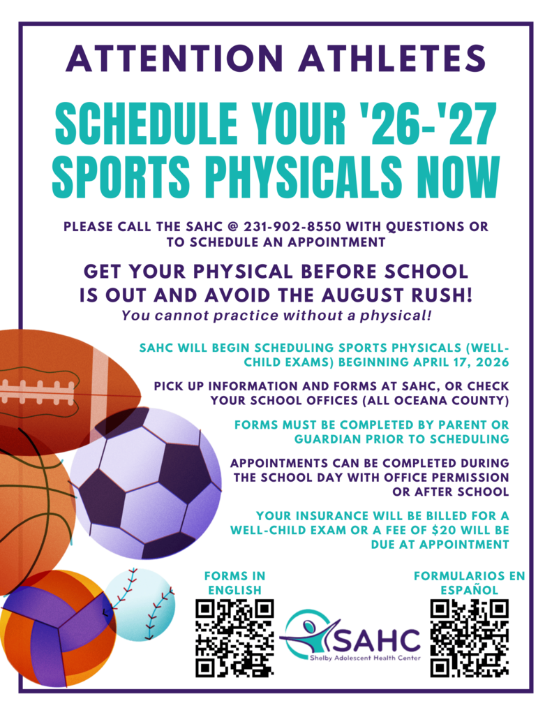 2026-2027 Sports Physicals - Shelby Adolescent Health Center
