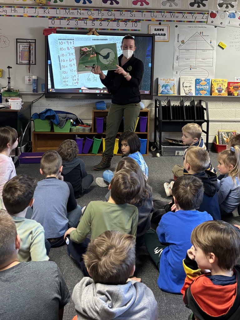 Pentwater Elementary students enjoy presentations from interpreters from Michigan Department of Natural Resources.