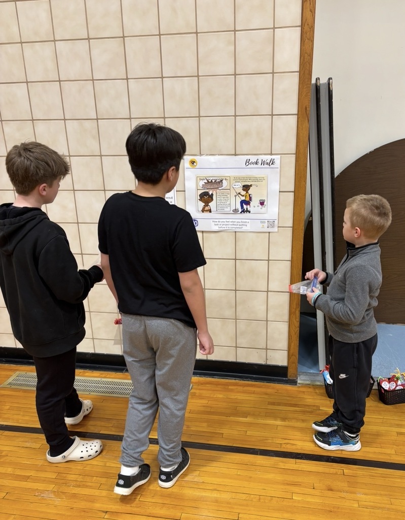 Pentwater elementary students enjoyed an indoor bookwalk with their reading buddies from other grade levels.
