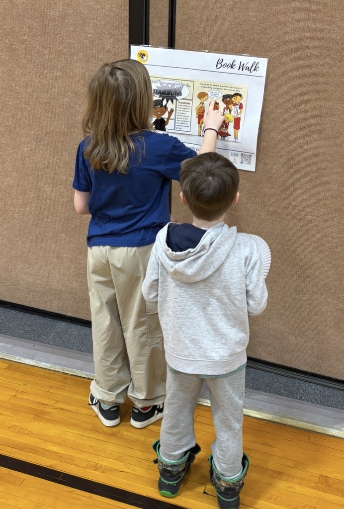 Pentwater elementary students enjoyed an indoor bookwalk with their reading buddies from other grade levels.