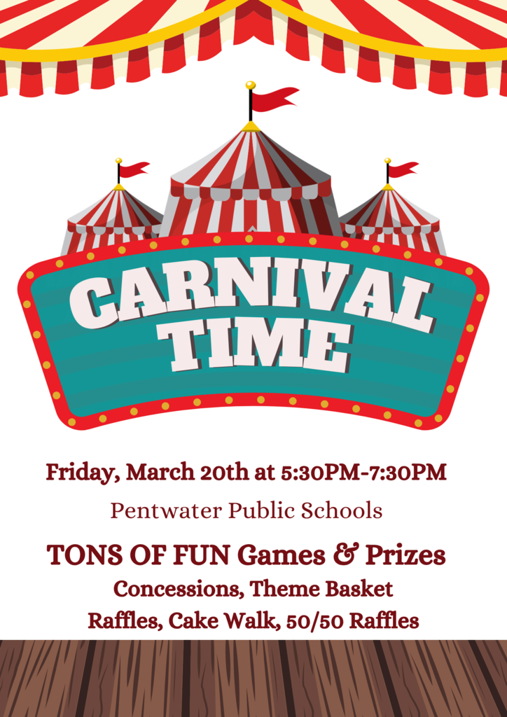 PTCO Carnival, Friday, March 20th from 5:30-7:30 pm hosted at Pentwater Public Schools