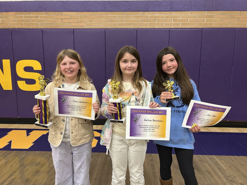 4th Grade Spelling Bee Winners - Cora VanDuinen, Eveliina Kainulainen and Elin Orde