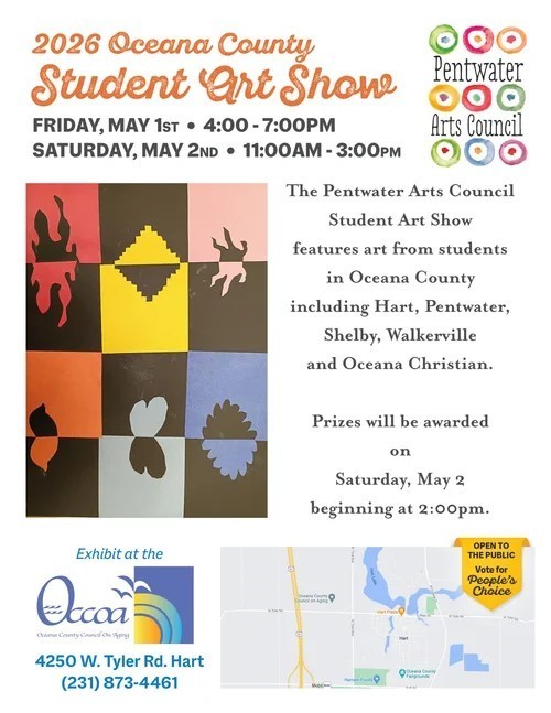 PAC Art Show at the Oceana Council on Aging, May 1, 4-7pm and May 2, 11am-3pm.  Awards May 2 at 2pm.
