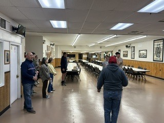 Students cleaning the VFW hall
