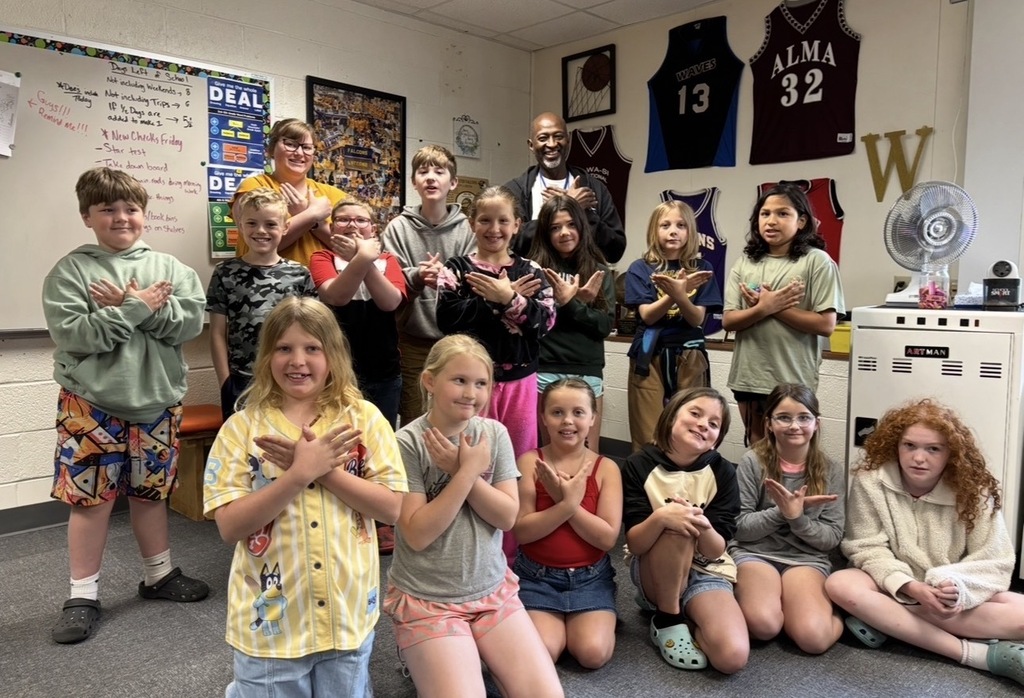 Pentwater students in all grades enjoyed a special visit from author/illustrator, James Edward Burks.