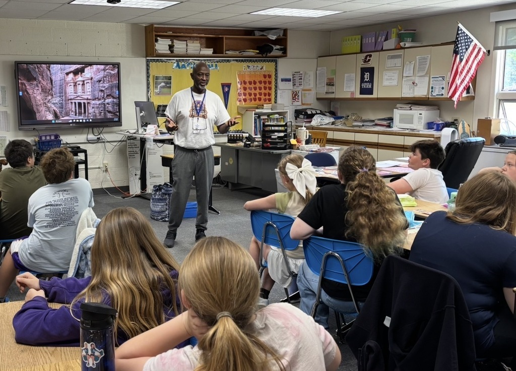 Pentwater students in all grades enjoyed a special visit from author/illustrator, James Edward Burks.
