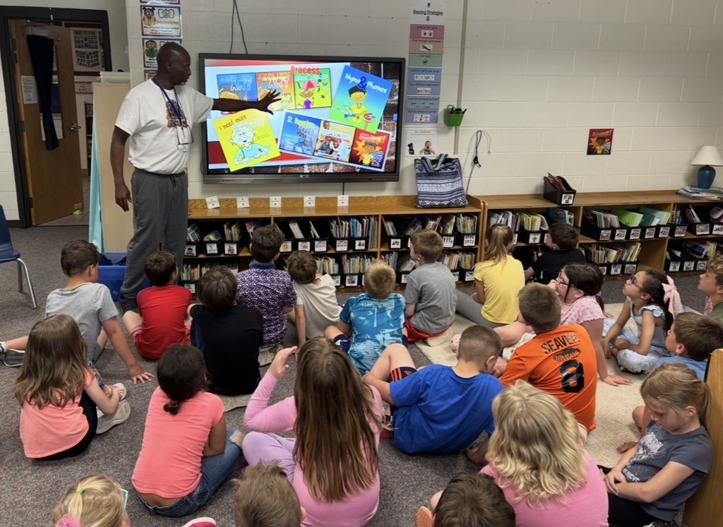 Pentwater students in all grades enjoyed a special visit from author/illustrator, James Edward Burks.