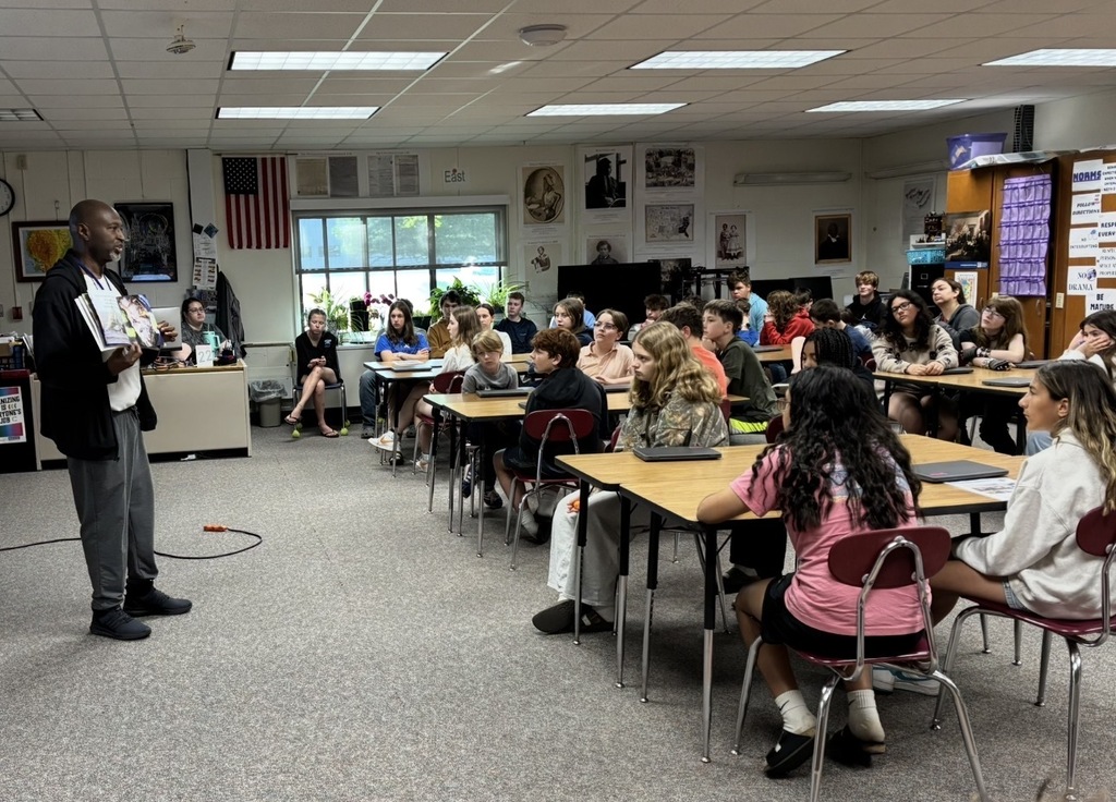 Pentwater students in all grades enjoyed a special visit from author/illustrator, James Edward Burks.