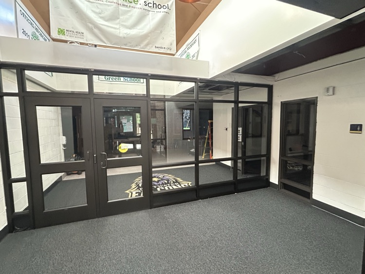 Falcon logo front lobby