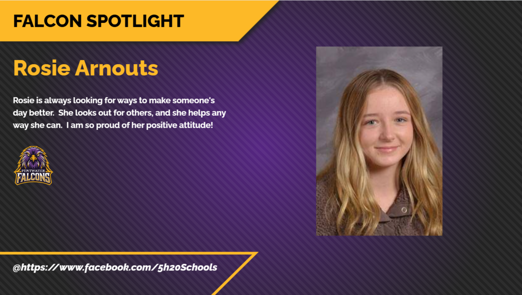 Rosie Arnouts Falcon Spotlight winner for the week of September 14th