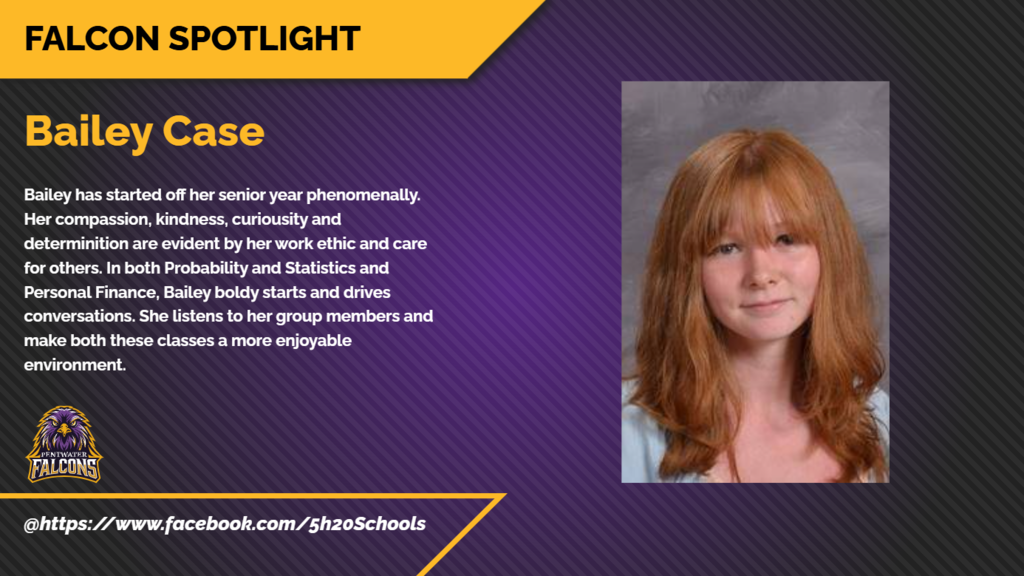 Bailey Case Falcon Spotlight winner for the week of September 14th