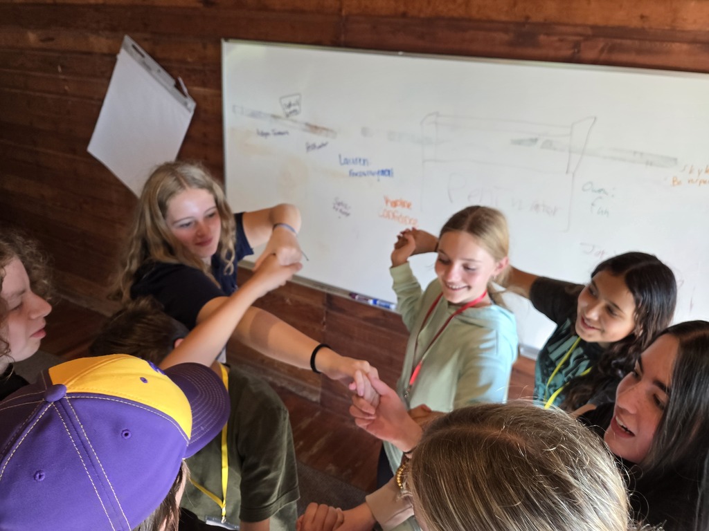 Middle School Children in a human knot
