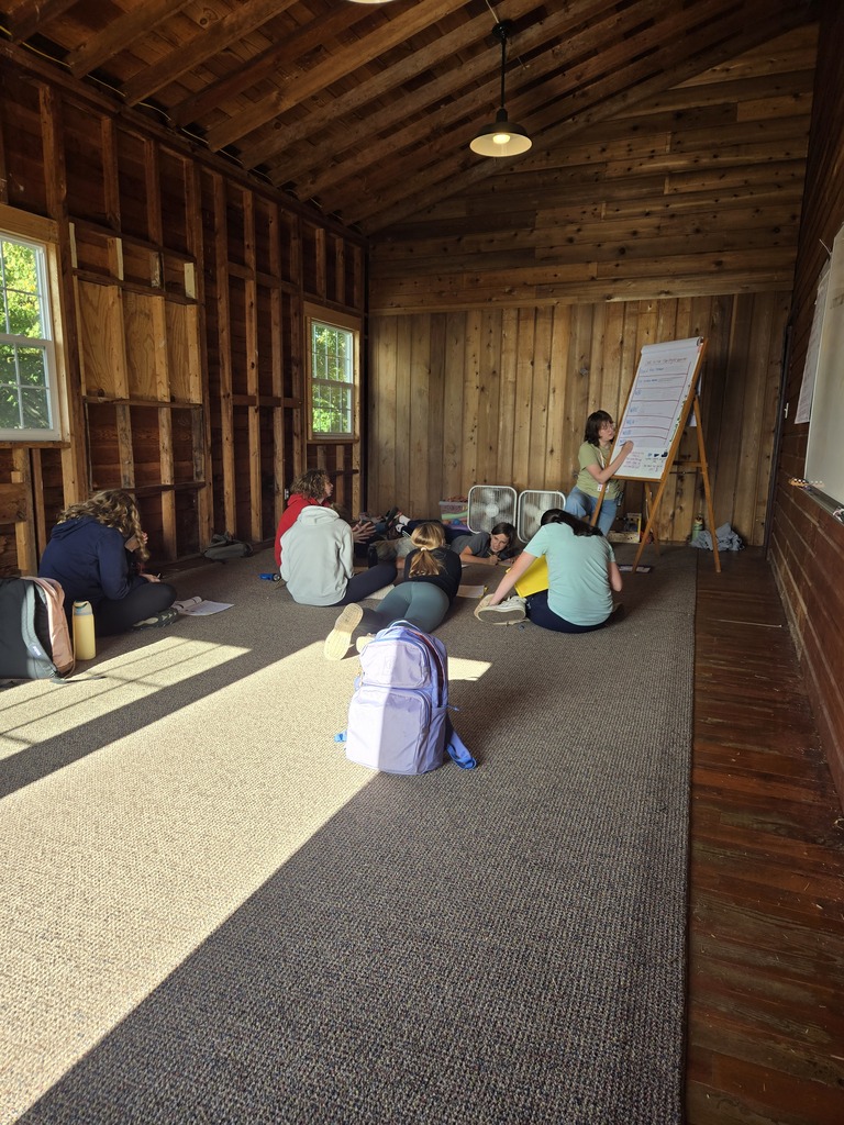 Middle Schoolers working on the floor for their plan