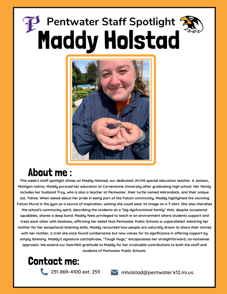 Congratulations to this weeks Staff Spotlight Winner, Maddy Holstad!