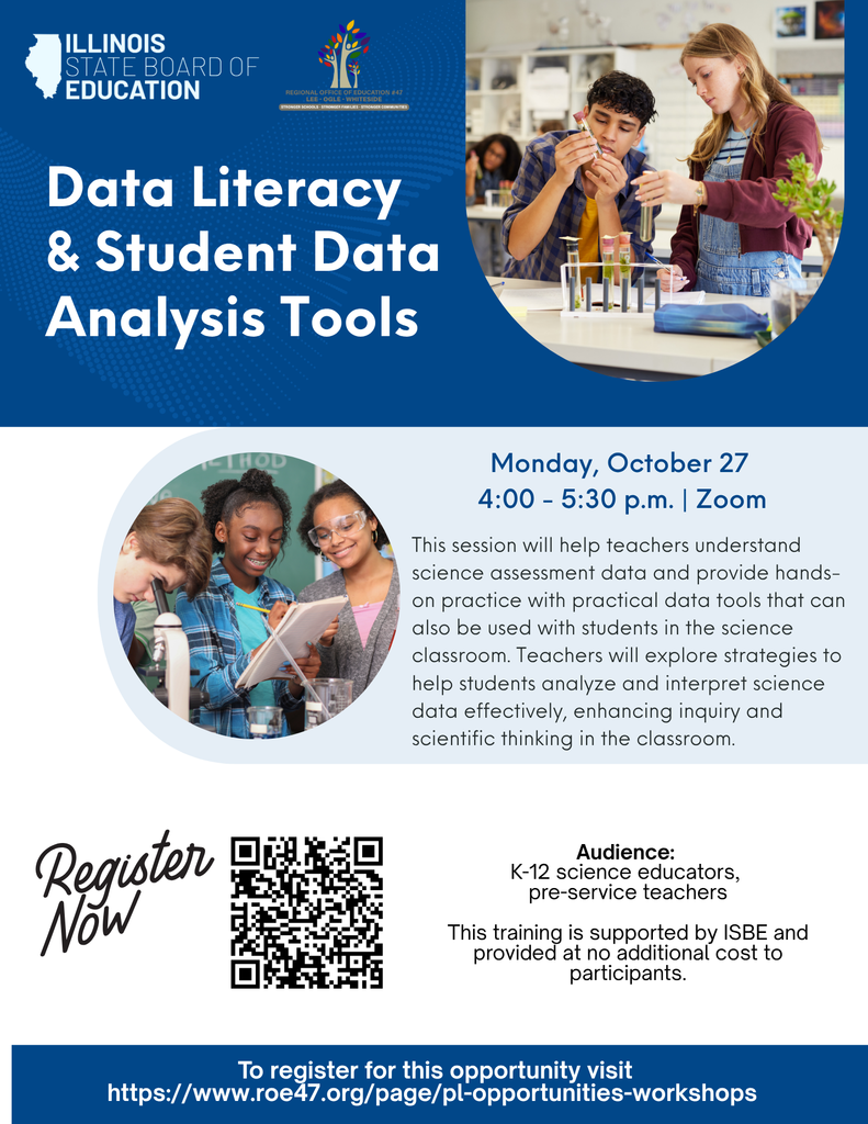 October 27 Data Literacy & Student Analysis Tools Flyer