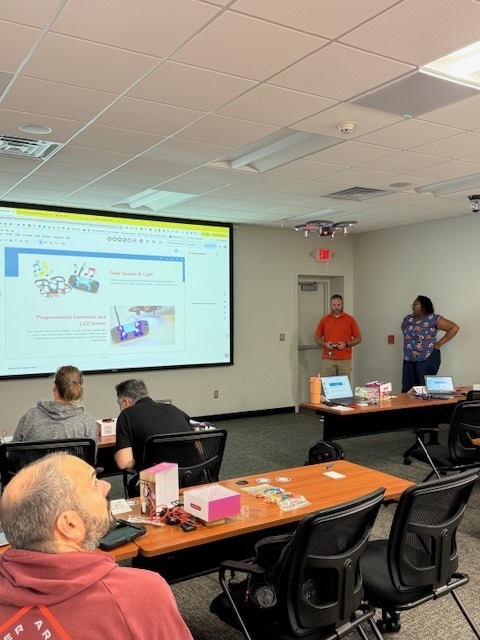 Teachers exploring drones.