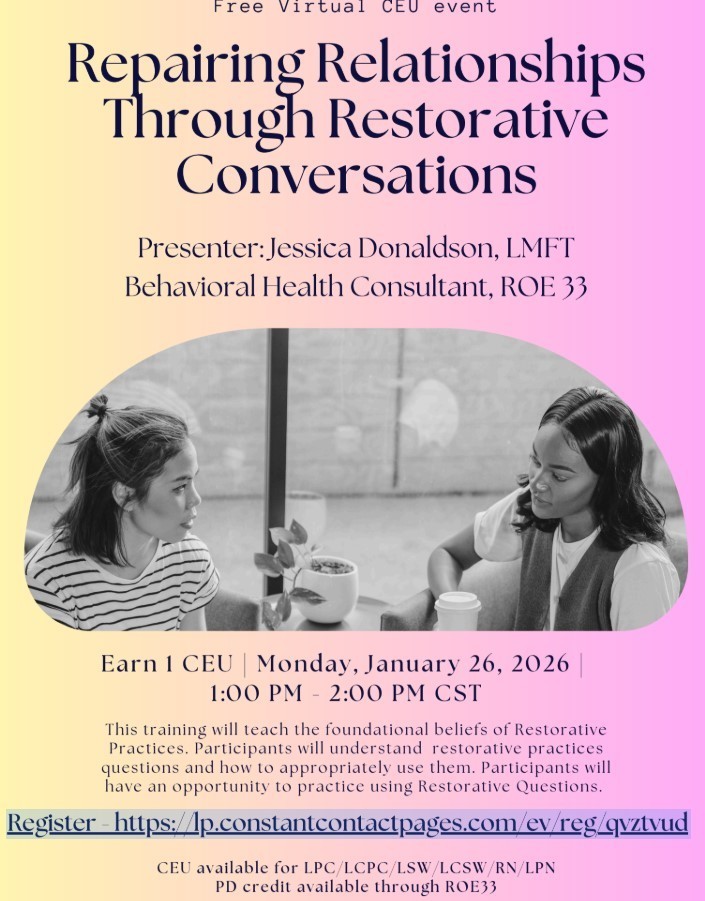 Restorative Conversations Virtual Event Flyer
