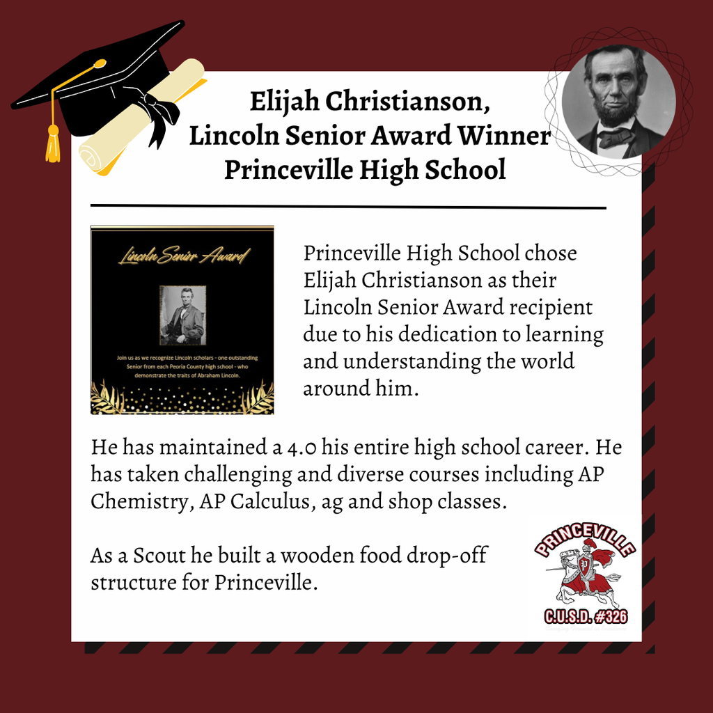 2026 Lincoln Senior Award Winner Elijah Christianson