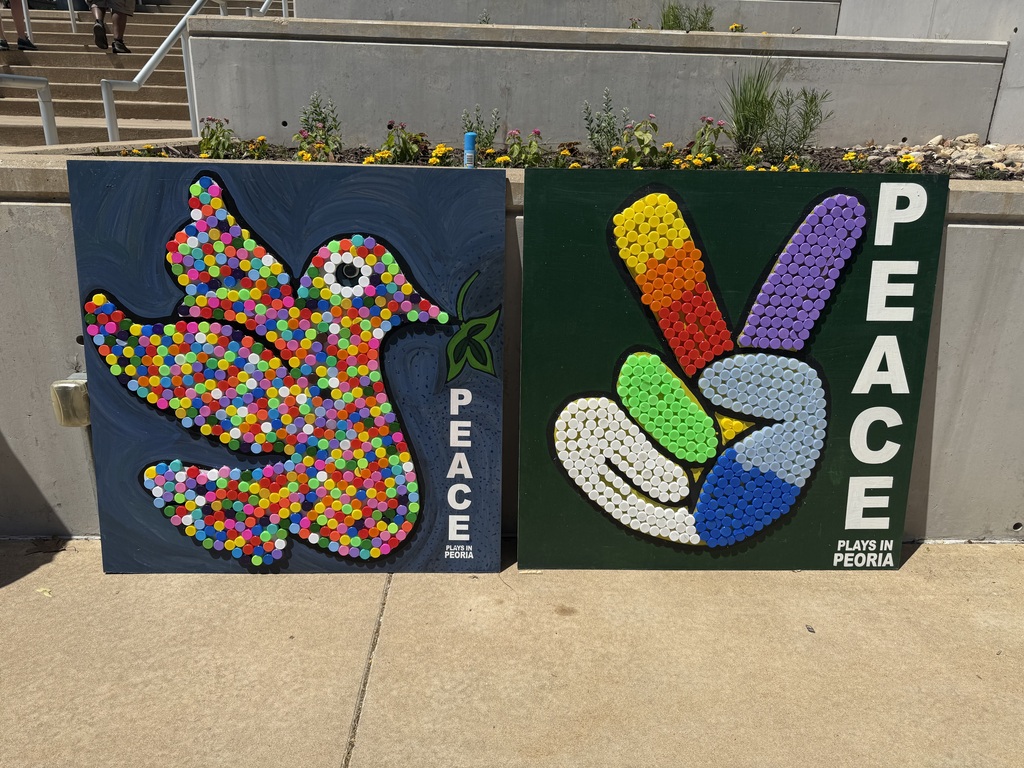 Peace Plays in Peoria - two artwork displays