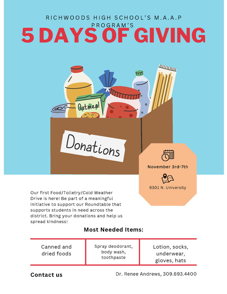 5 Days of giving flyer