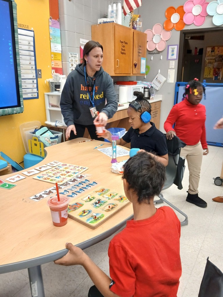 Mrs. Langholf checks on every student.