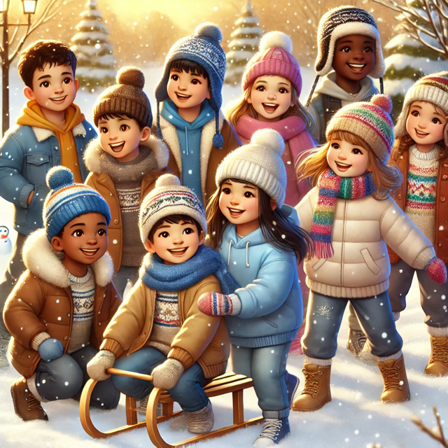 Students dressed warm