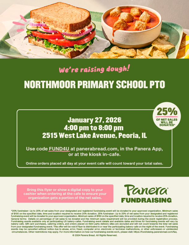 Panera Fundraiser January 27th  4-8 PM 