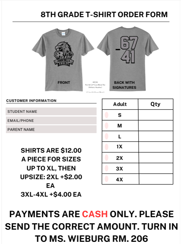 shirt order form