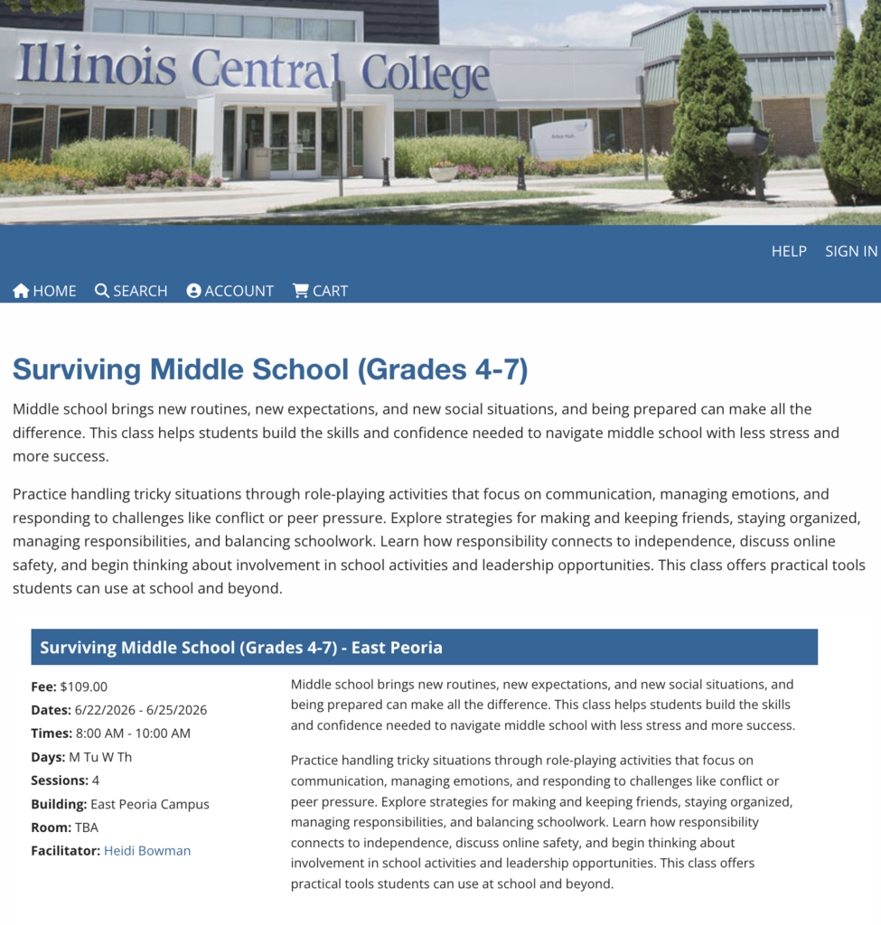 Surviving Middle School Info