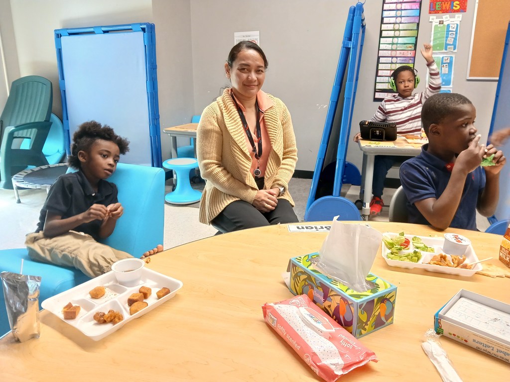 teacher with students
