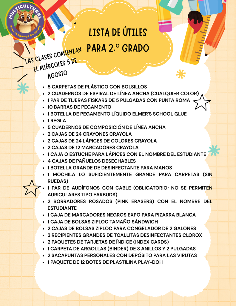 lista 2ndo grado 