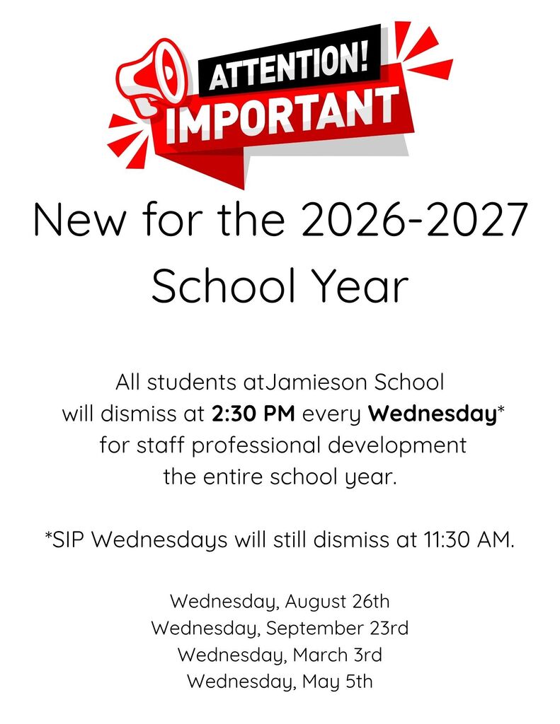 Early dismissal on Wednesdays