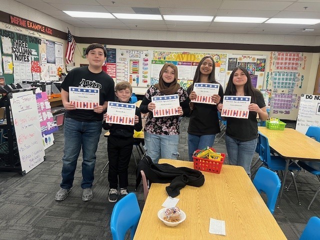 AVID Students who competed in the Patriotic Speech Contest 