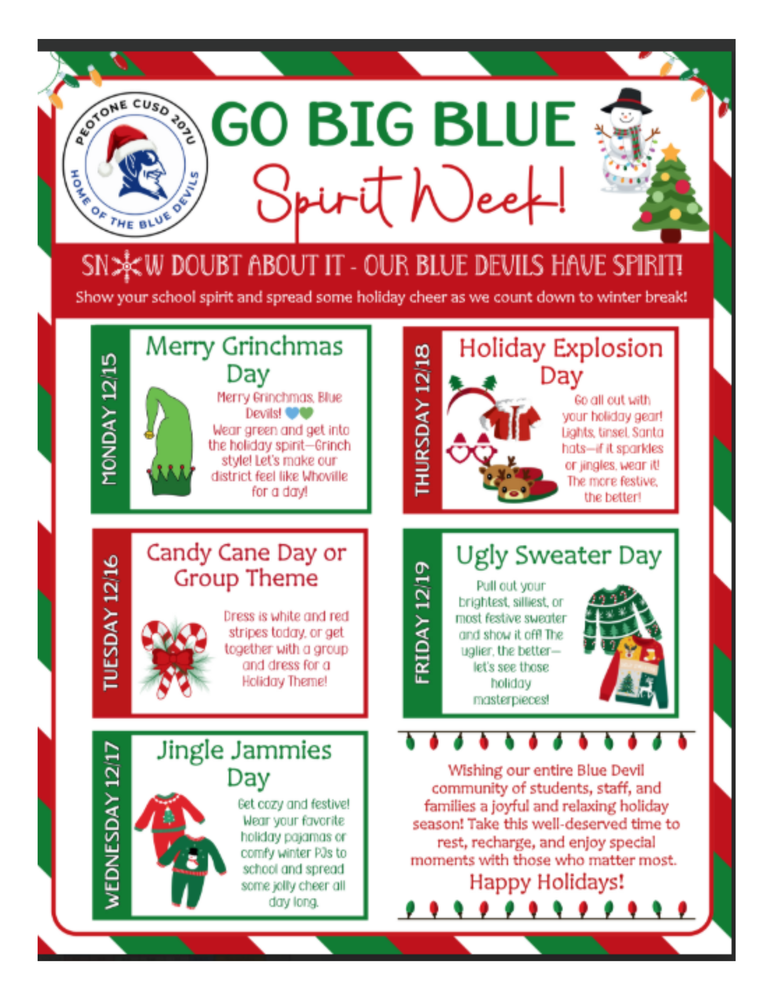 Go Big Blue Spirit Week