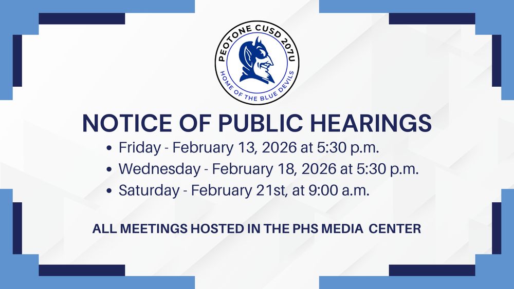 Notice of Public Hearings