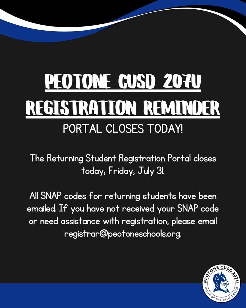Reminder: Returning Student Registration Closes July 31