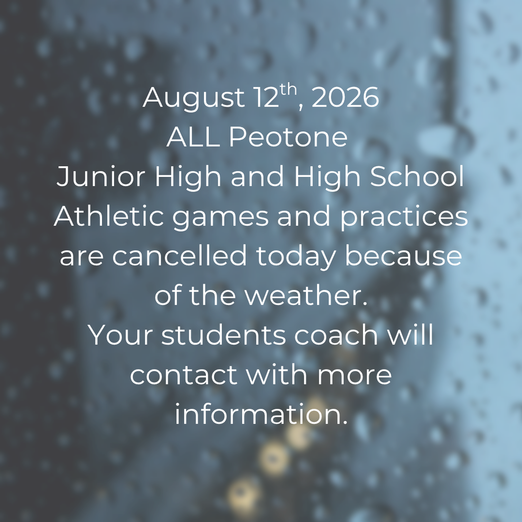 Athletic Games/Practices Cancelled today 8/12/26