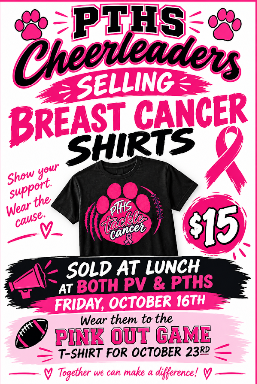 PTHS Cheer Shirt Sale