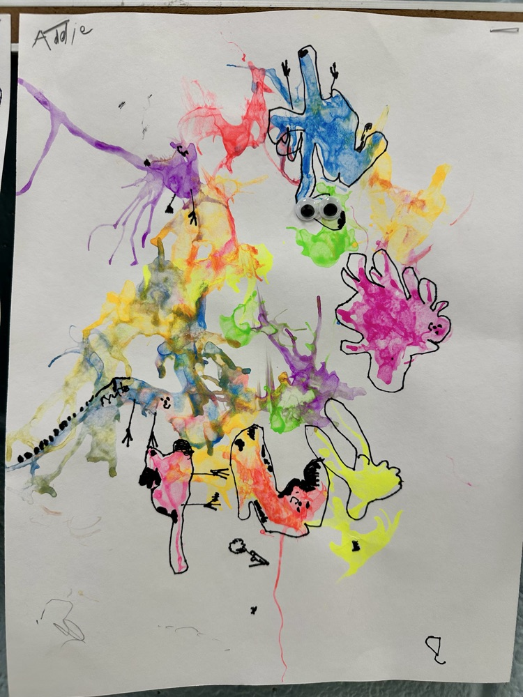 K-2 Art: Colorful Ghosts / Monsters #SupportTheArts