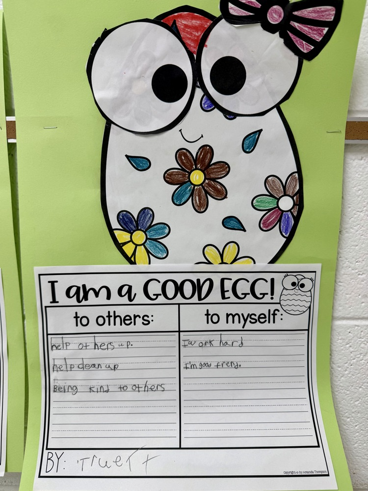 Spring artwork has sprung in the K-2 hallway at the Elementary. 🌷🐰 🐣   Reminder:  There is no school for PK-12 students on Friday, Apr. 3rd and Monday, Apr. 6th.