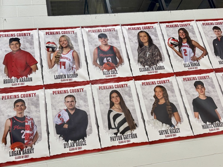 The senior banners are going up in the Main Gym. Many thanks to Katie Arndt; they look sharp! #plainsmenpride #ClassOf2027