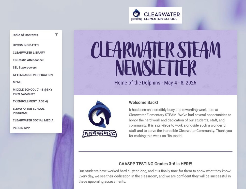 Clearwater Newsletter