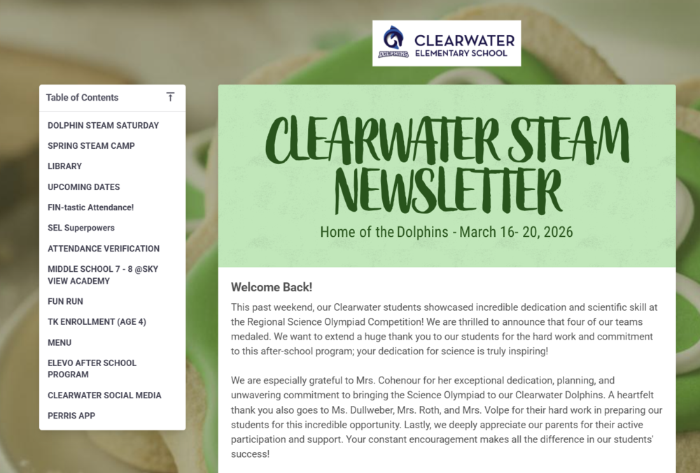 Clearwater Newsletter