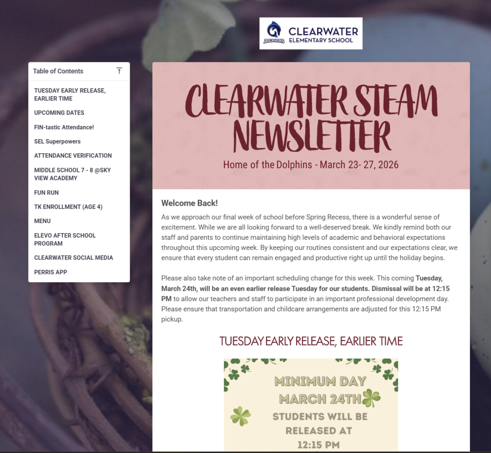 Clearwater Newsletter