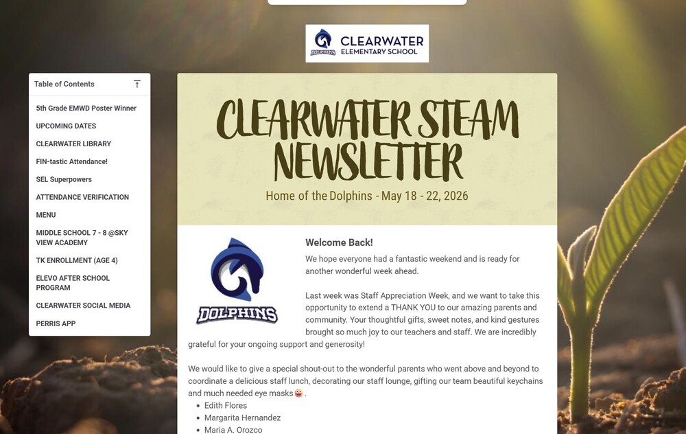 Clearwater Newsletter